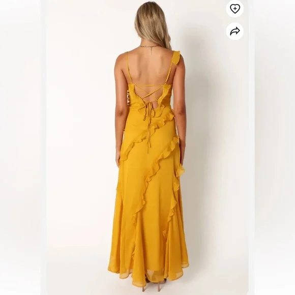 Petal & Pup Yellow Ruffle Maxi Dress - Picture 4 of 11